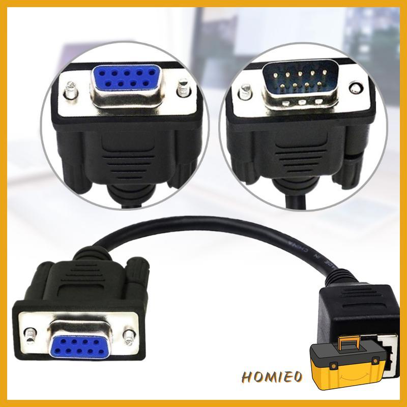 HOMIE0 RS232 DB9 9Pin to RJ45 สายต่อชายหญิง Extender RS232 Connectors