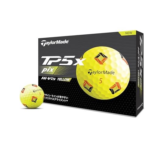 TaylorMade (TAYLOR MADE) TMJ24 TP5x pix YLW JPN, Pack of 12, TP5x pix Yellow Golf Balls, 2024 Model,