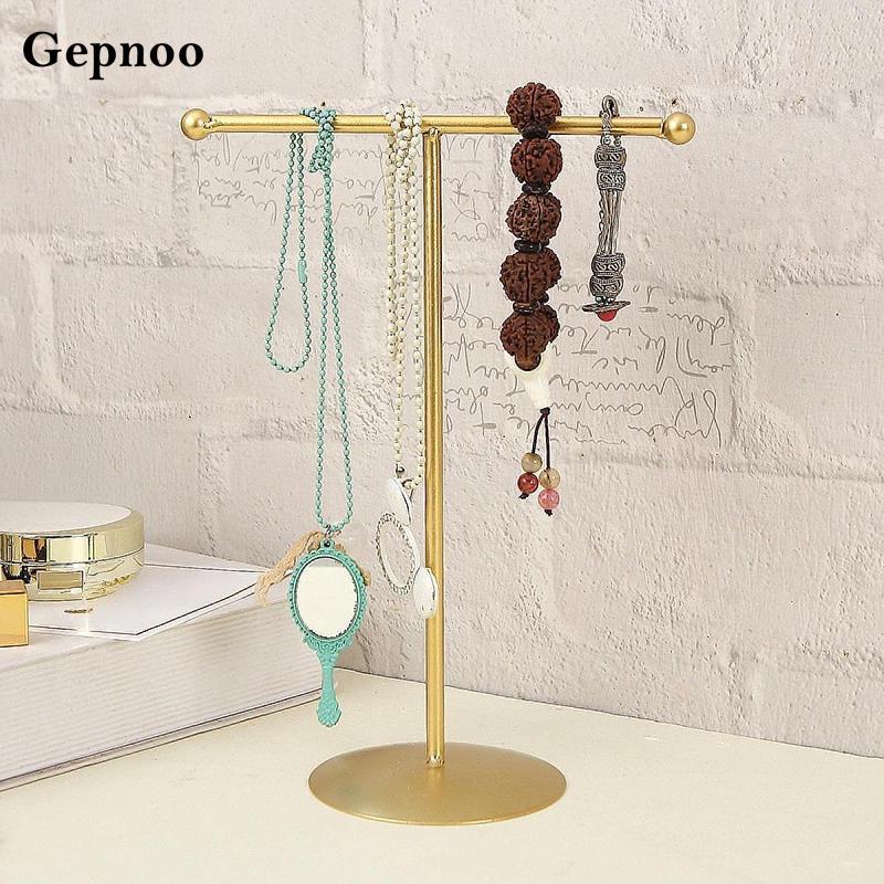[Gepnoo] ที่วางสร้อยคอขาตั้งเครื่องประดับ, ที่เก็บเครื่องประดับโลหะ, ที่แขวนสร้อยข้อมือ