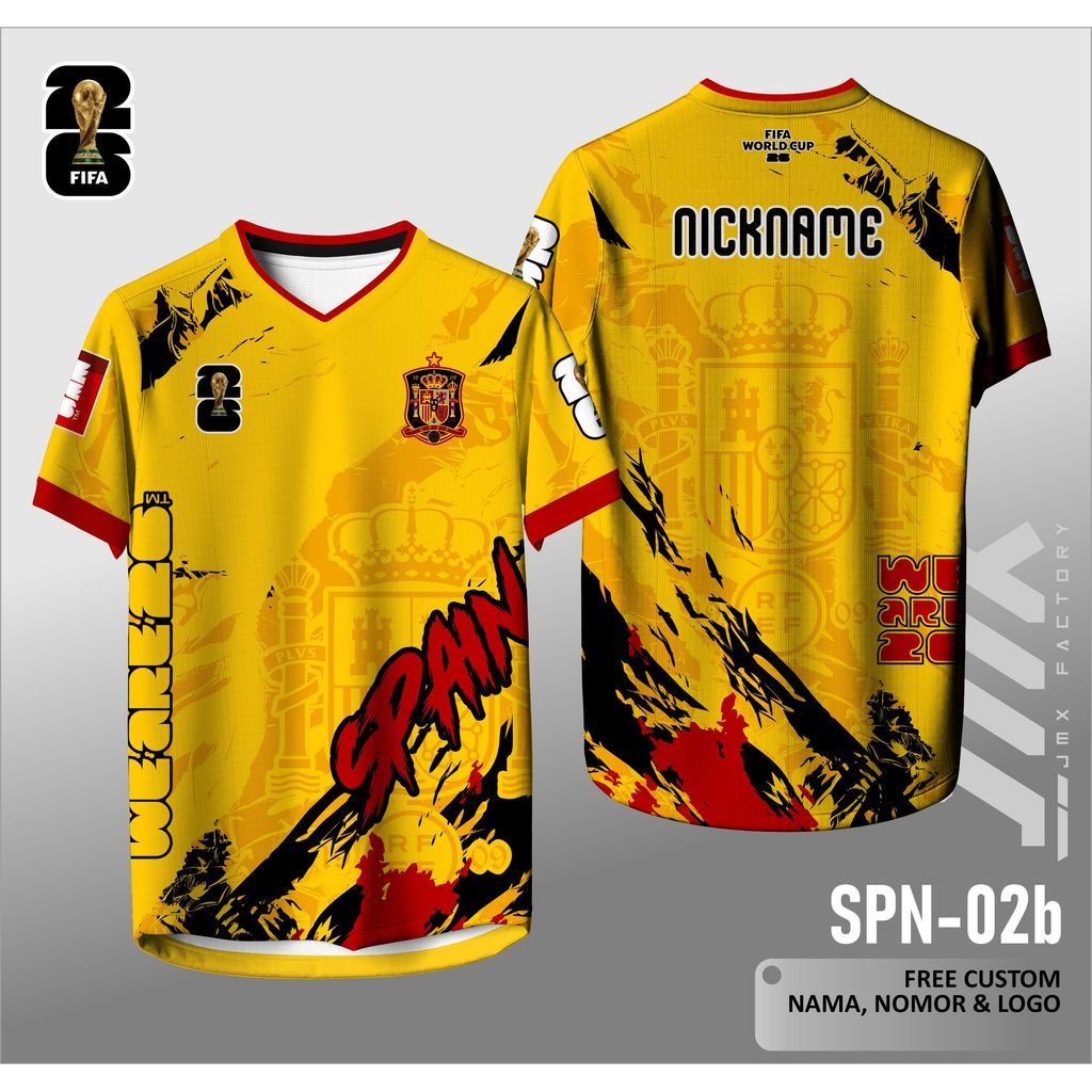 2026 เสื้อ World Cup Spain แฟนผู้สนับสนุน SPN-02b