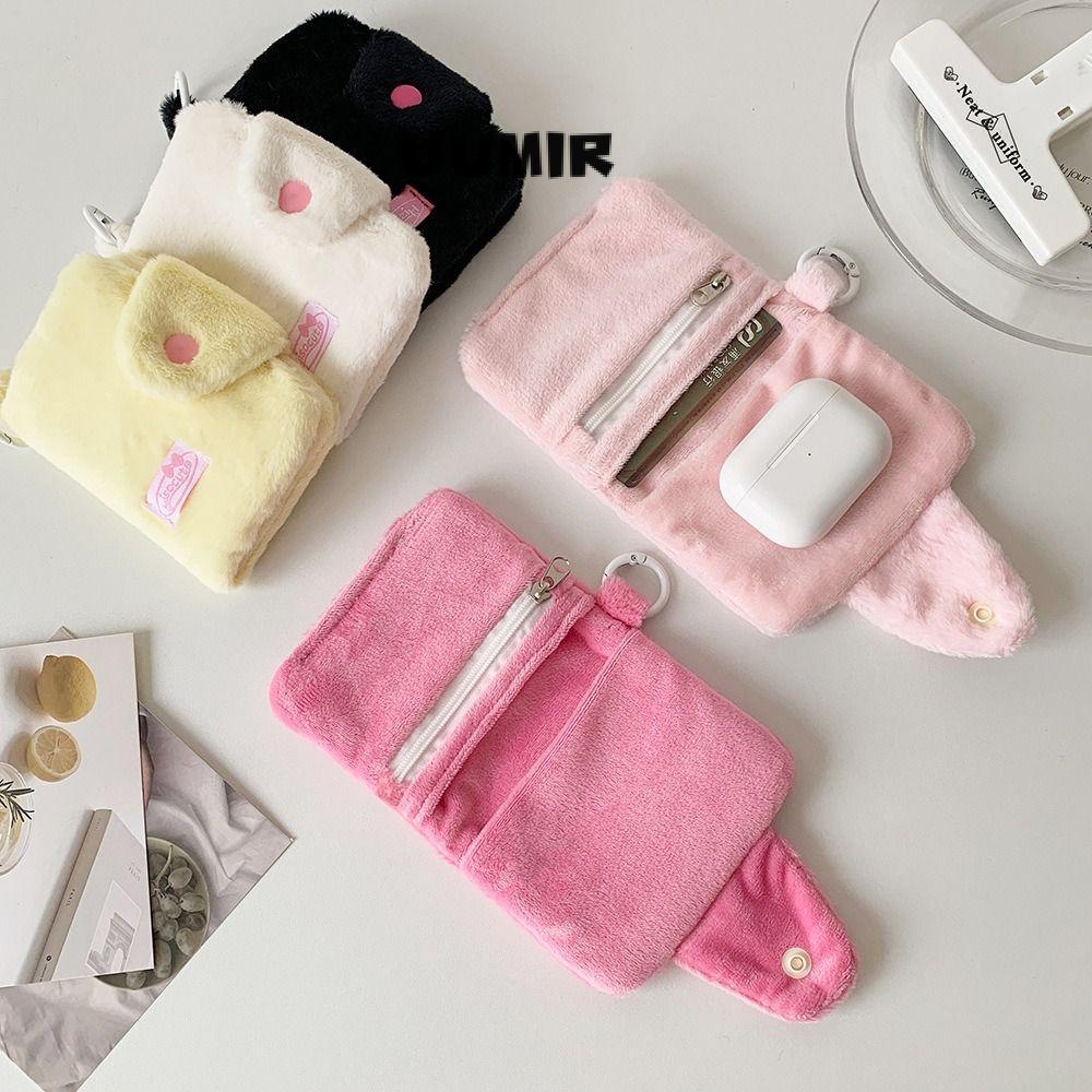 UUMIR กระเป๋าใส่เหรียญ, ที่ใส่บัตรหลายชั้นแบบพับคู่, กระเป๋าเก็บของขนาดเล็กสีทึบขนาดเล็กแบบพกพา