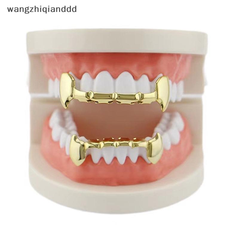 Hot 1/2PCS Gold-Plated Tiger Tooth Hip-Hop สําหรับผู้ชายและผู้หญิงเหมาะสําหรับ Vampire Fangs ฮาโลวีน