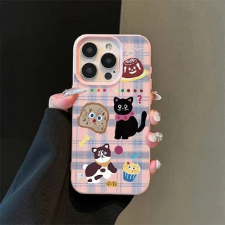 COD-ในไทย💥การ์ตูนแมวคิตตี้แมวหรูผิวหนังรู้สึกนุ่ม เคส For IPhone 11 15 16 17 13 12 14 Pro Max 8Plus XR 8 7 Plus X XS Max