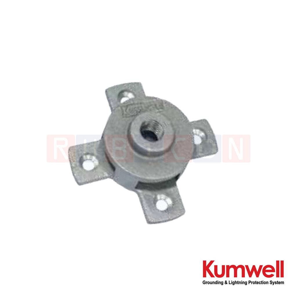 KUMWELL LTAS 34A ฐานหัวล่อฟ้าอลูมิเนียม (Tape Saddle) Thread Size 3/4", Tape Size 25x3, 25x4 mm, Alu