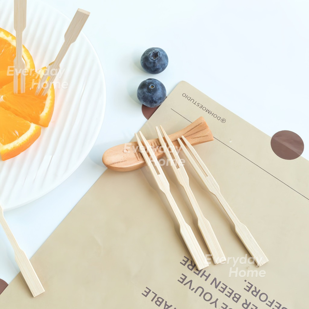 100 ชิ้นต่อถุง ส้อมจิ้มผลไม้ แท่งไม้ไผ่ผลไม้ ส้อมขนม 9 ซม. ใช้แล้วทิ้งสะดวกต่อการใช้งาน - รูปที่ 7