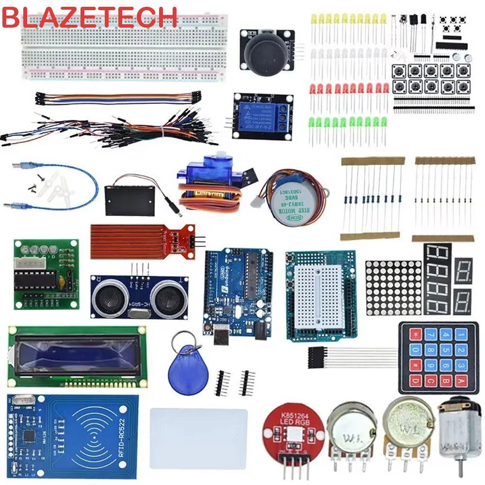 BLAZETECH Starter Kit สําหรับ Arduino Uno R3, Jumper Wire Sensor ปุ่ม Uno R3 โครงการ, RFID Red Board