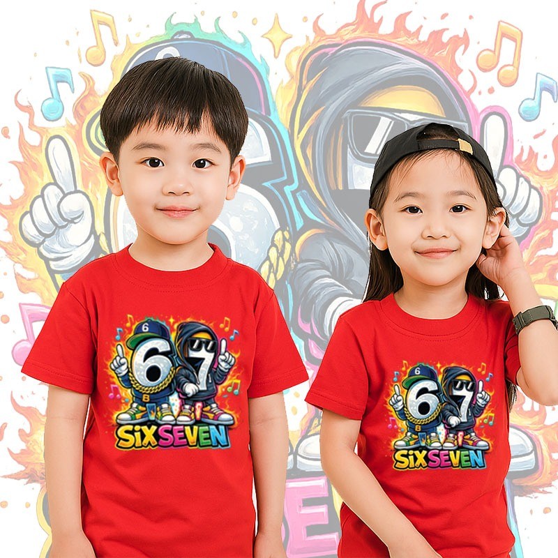 เสื้อยืดเด็ก SIX SEVEN 67  คอกลม แขนสั้น ใส่สบาย kid T-shirt