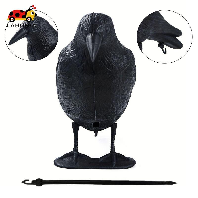 [Lahomia] Crow เครื่องประดับฮาโลวีน Crow ของขวัญไล่นกตกแต่ง Black Crow Crow ตุ๊กตาสําหรับ Party Pati
