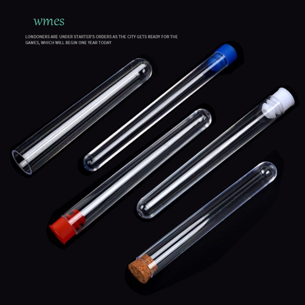 WMES1ZA หลอดทดลองห้องปฏิบัติการ,โปร่งใสรอบด้านล่างหลอดทดสอบพลาสติก,โรงเรียน Lab Supplies พร้อมสกรูหม