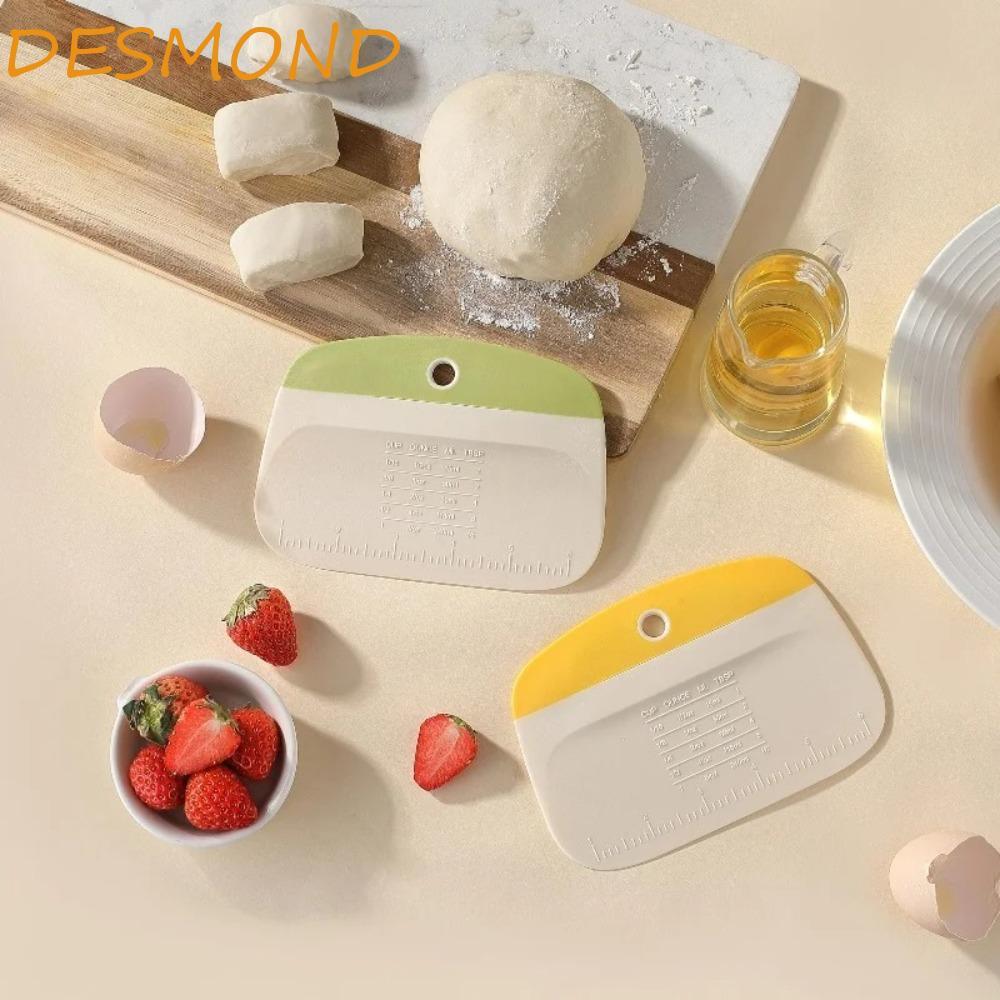 DESMOND 2PCS Bench Scraper,พร้อมวัดขนาดDIY Dough Pastry Cutter,Kitchen Gadgetsอเนกประสงค์พลาสติกแป้งตัดมีดครัว