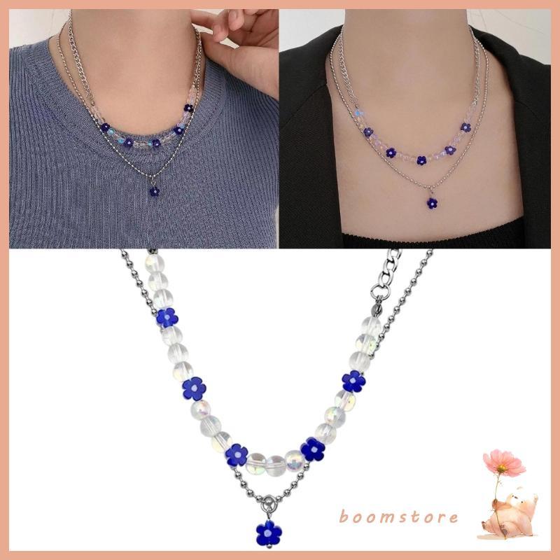 Boom 2PCS Double Layer Choker Y2k เครื่องประดับผู้หญิงสร้อยคอสร้อยคอสร้อยคอสร้อยคอเครื่องประดับ
