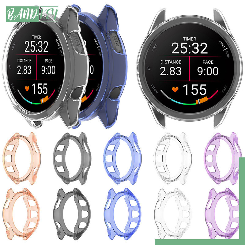 กรณี TPU โปร่งใส for Garmin Forerunner 165/Forerunner 165 Music ป้องกัน Gores เชลล์ป้องกันหน้าจออ่อนกรอบฝากกันชน