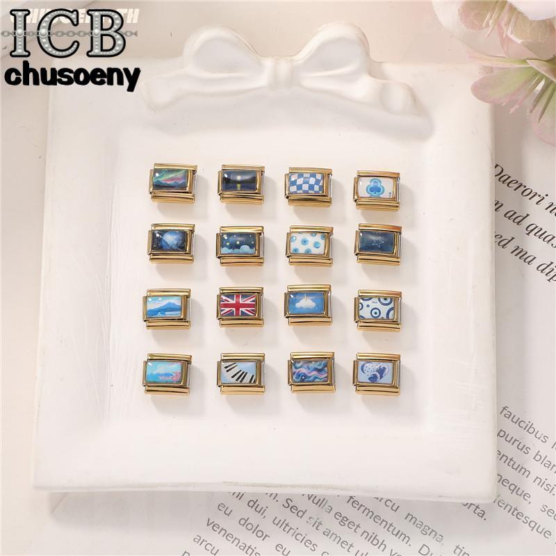 สร้อยข้อมือสแตนเลส สีทองสีฟ้า พอดีมือขนาด 9 มิลลิเมตร เพิ่มเสน่ห์และความสง่างามสำหรับบุคลิกภาพของคุณ