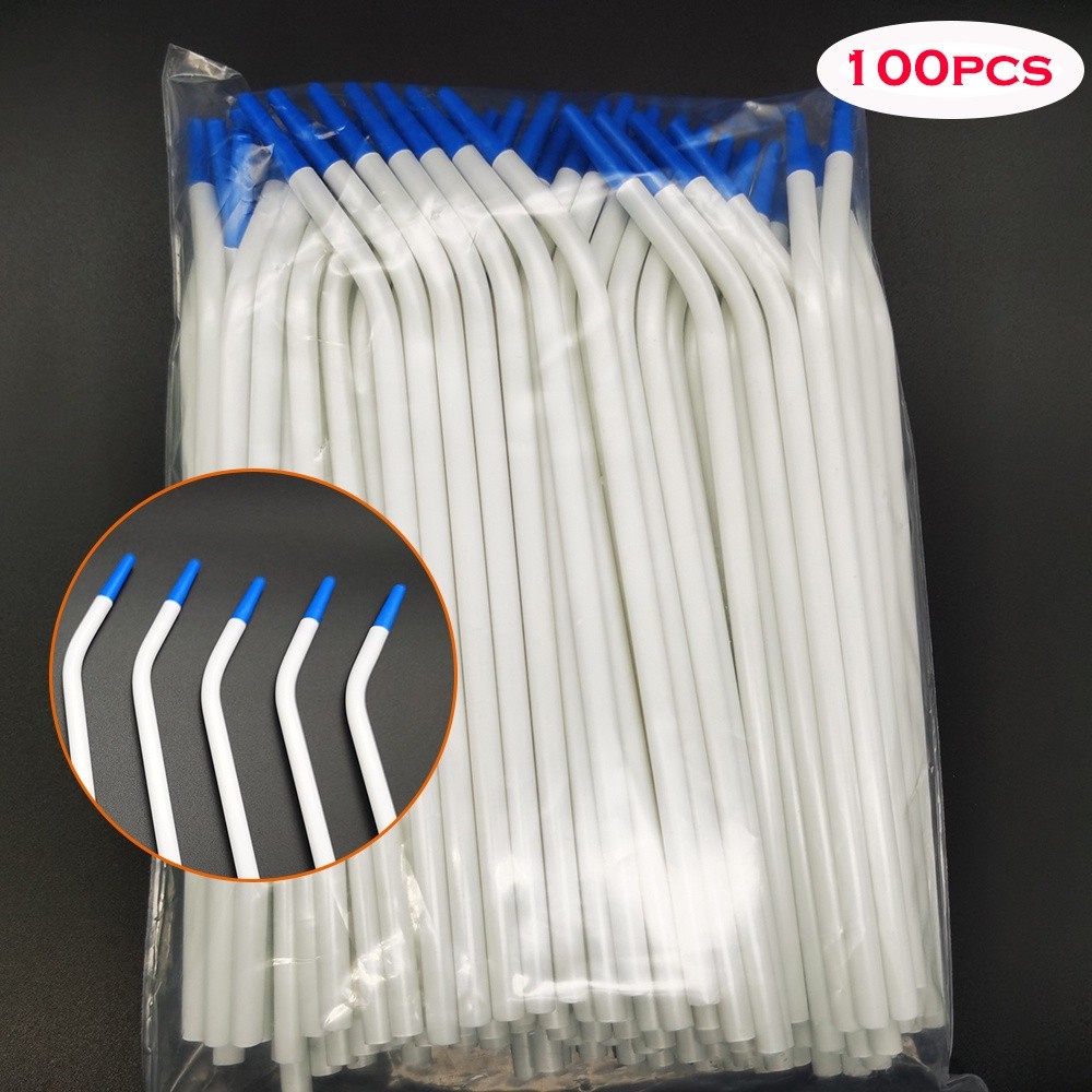 100pcs Disposable Dental Clinic Surgical Suction Tips Dental Surgical Aspirator Suction Tube Clinic 