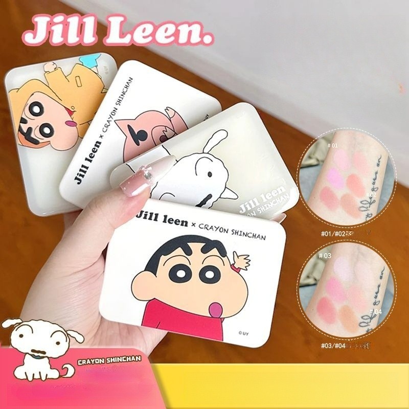 JILL LEEN Crayon Shin-chan Tri-Color Blush Palette Matte Highlighter Contouring Brightening ขยายสี All-in-One สําหรับผู้หญิง