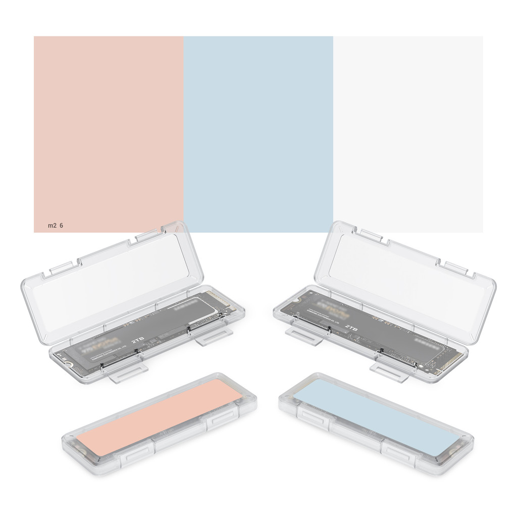 4 PCS Clear Individual M.2 SSD Storage Case For M.2 2280 2260 2242 2230 SSD Hard Drive M.2 NVMe SSD 
