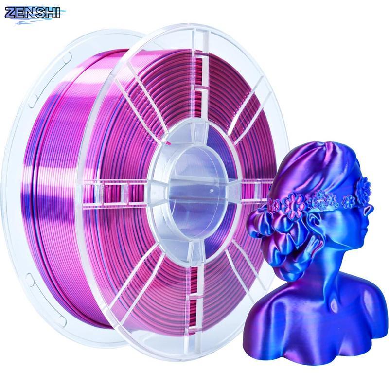[Zen-t] เครื่องพิมพ์ 3D Dual Color Filament PLA 1 กก.ผ้าไหมเส้นใย 1.75 มม.ทูโทน 3D การพิมพ์วัสดุสองสีระเหิด Duotone
