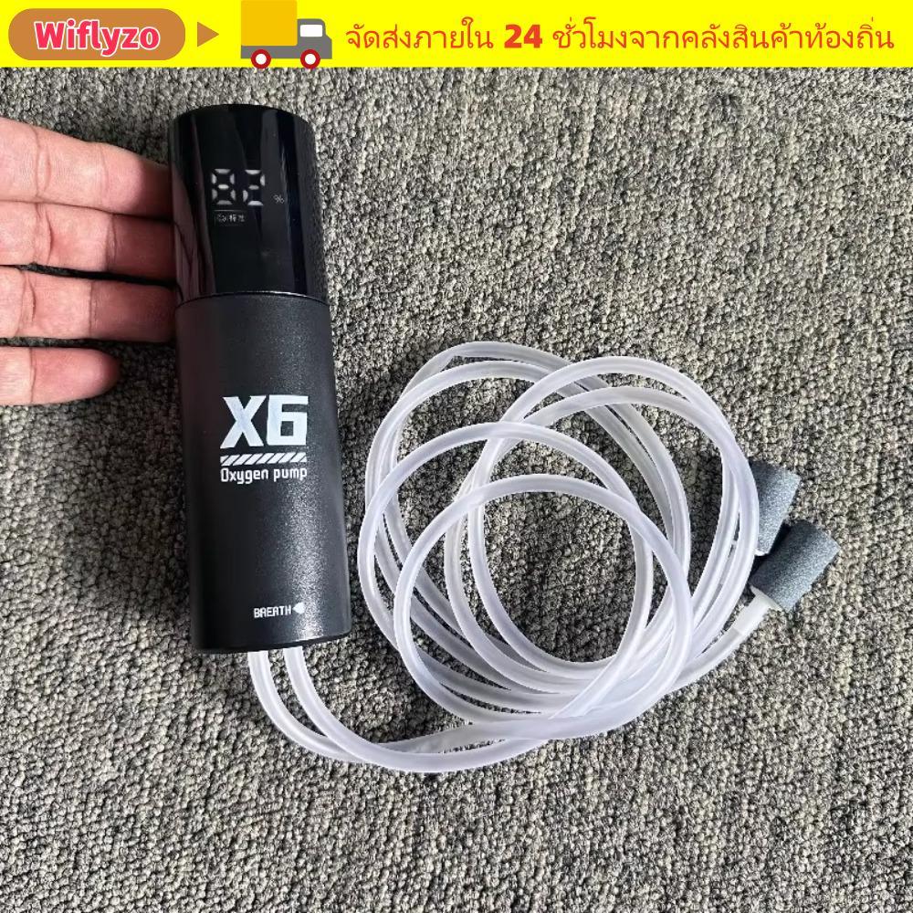 WIFLYZO ปั๊มออกซิเจน, 5W USB ชาร์จ Aerator พร้อม 48H Runtime, แบบพกพาถังปลา Aerator เสียงต่ําQuiet Aquarium ปั๊มสําหรับตกปลากลางแจ้ง/ตู้ปลา