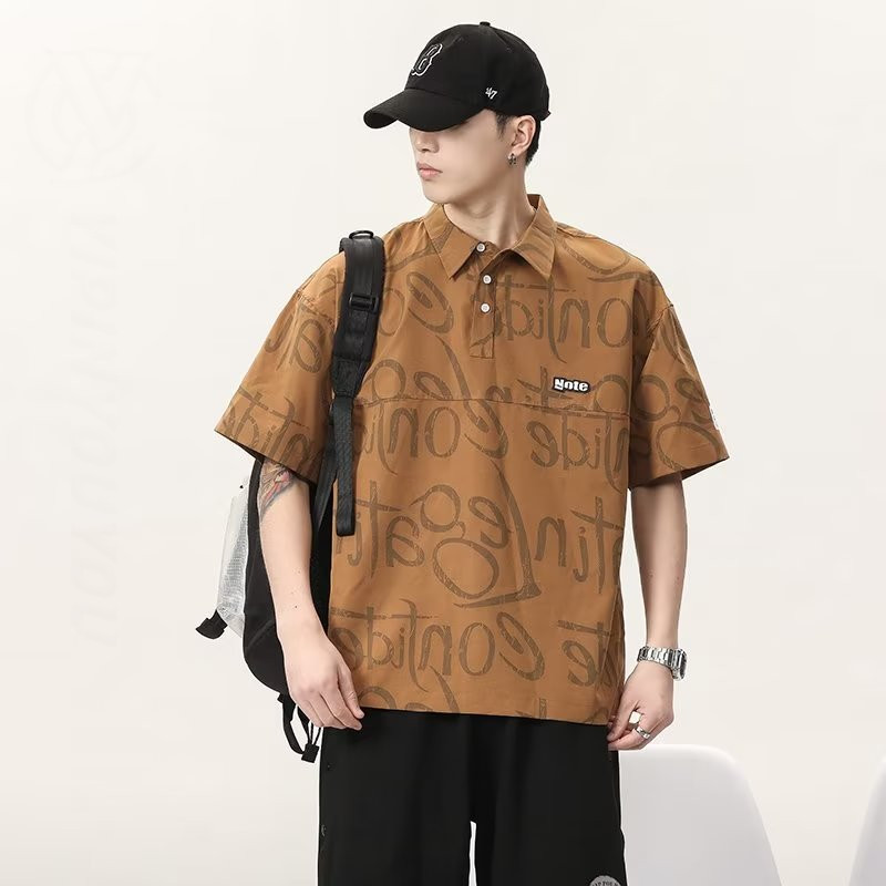 ฮันลู เสื้อโปโล สไตล์ญี่ปุ่นแขนสั้น สำหรับผู้ชาย