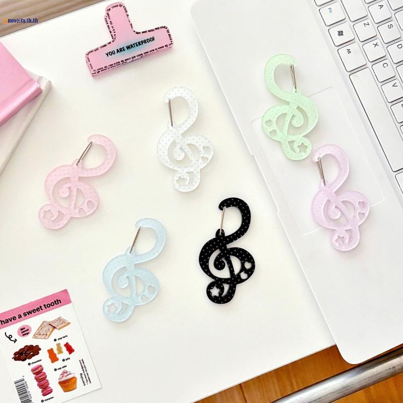 NLY ใหม่ Polka Dot Musical Note Shape Carabiner Mountaineering Bule อะคริลิคสีลูกกวาด Bule พวงกุญแจอเนกประสงค์พวงกุญแจ Hook N