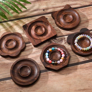 ถาดไม้ร้อยลูกปัด 10cm ไม้วอลนัท/ไม้สน/ไม้เผา สำหรับ DIY ทำสร้อยข้อมือ เครื่องประดับ อุปกรณ์คุณภาพดี