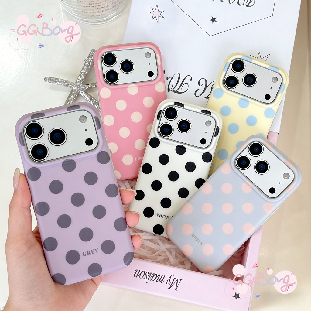 เคสไอโฟน15 17สำหรับ iPhone 16 15 17 air 12 14 13 Pro Max 15 16 14 Plus 15 14 ProเคสIMD ลายจุดสีพาสเทลฮิต
