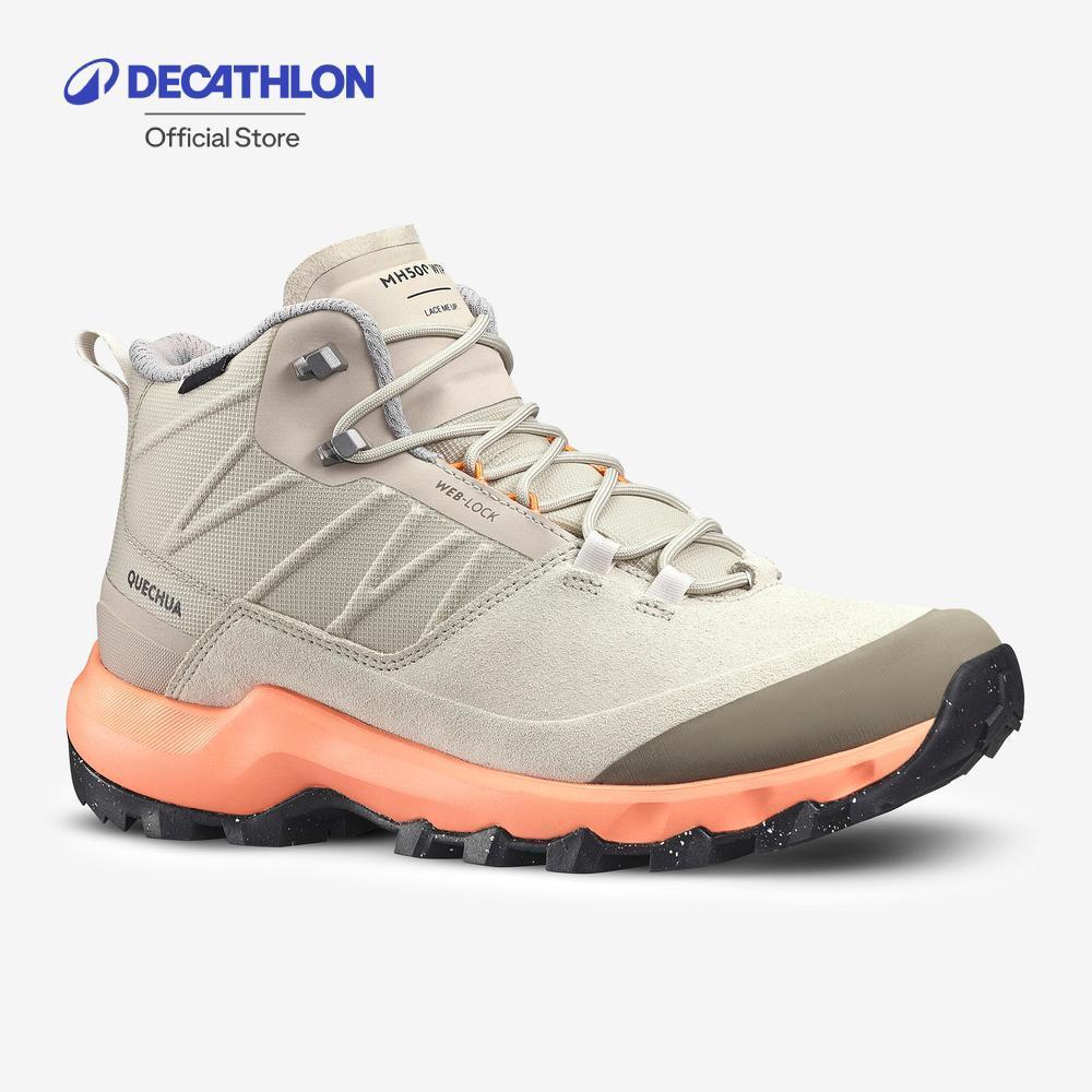 Decathlon Women'S Waterproof Mountain Walking Shoes รองเท้าผู้หญิงหุ้มข้อกันน้ำใส่เดินป่า รุ่น Mh500