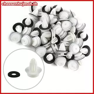 CN 50/100 ชิ้นแผงประตูรถคลิป W/ซีลแหวน Auto Vehicle Retainer Fastener คลิปกันชนรถ Push Pin Rivet แผงประตูคลิป TH