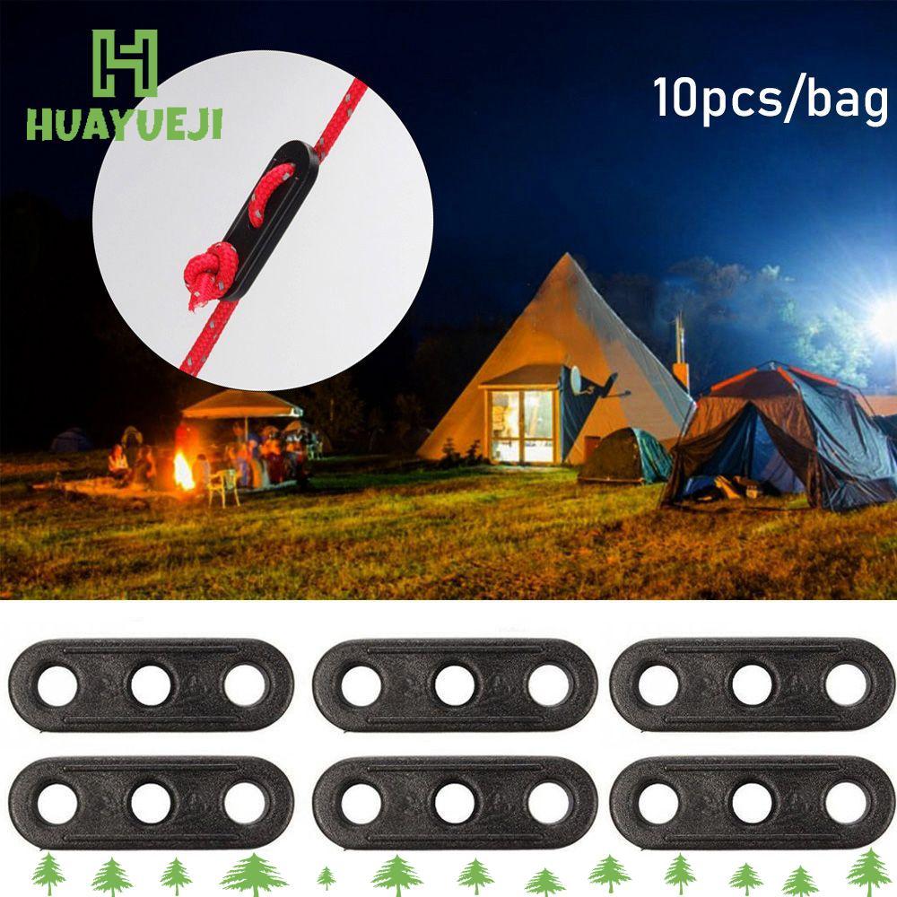 YUEJI 10 ชิ้น เชือกล็อคกันลื่น สำหรับเต็นท์และ Wigwam พร้อมระบบยึดแน่นพิเศษ อุปกรณ์เสริมแคมปิง