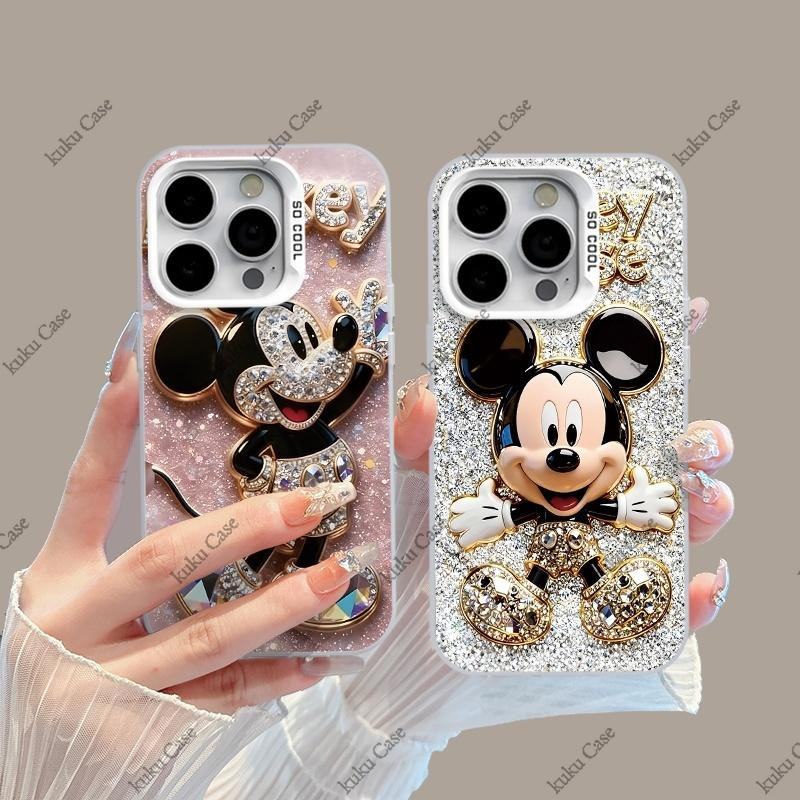 เคสโทรศัพท์ลายมิกกี้เมาส์ ใช้ได้กับ iPhone 17/16/15/14 Pro Max/12/13/11, X/XSMax/XR, 7/8Plus ป้องกันการตกกระแทกคุณภาพสูง