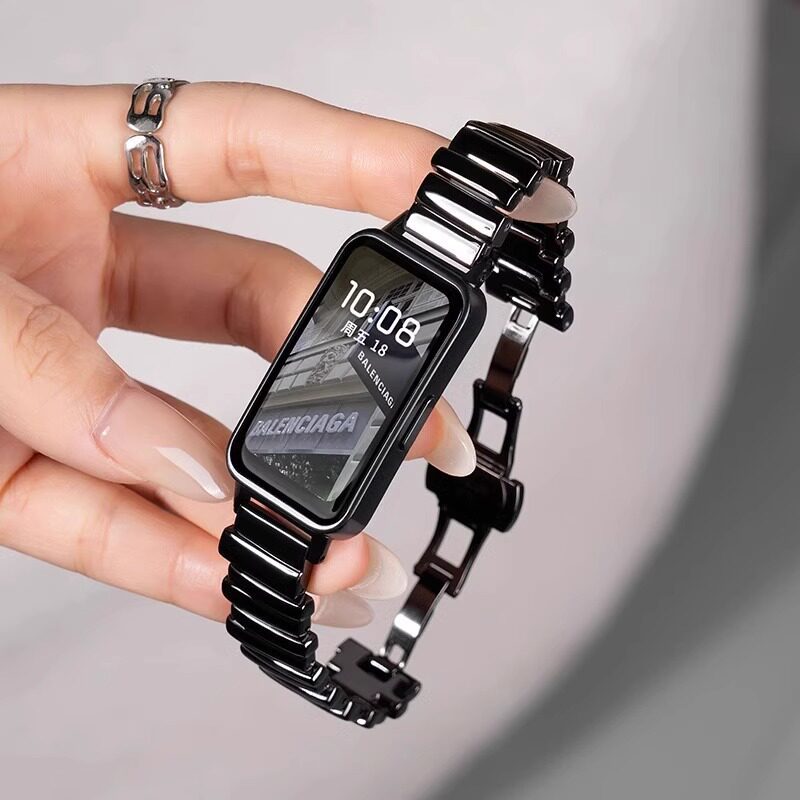 แฟชั่นไม่สม่ําเสมอสายสแตนเลสสําหรับHuawei Band 11 11 Proสร้อยข้อมือสายรัดข้อมืออุปกรณ์เสริมHuawei Band 8 9 10 NFC SmartWatchเปลี่ยนสายรัดข้อมือสายรัดข้อมือโลหะ – โปรปัง