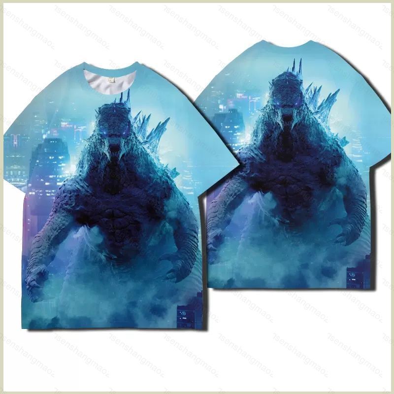 PS2 Godzilla vs Kong 2 ใหม่ Empire คอสเพลย์ผ้า 3D ฤดูร้อนเสื้อยืดอะนิเมะแขนสั้น SP2