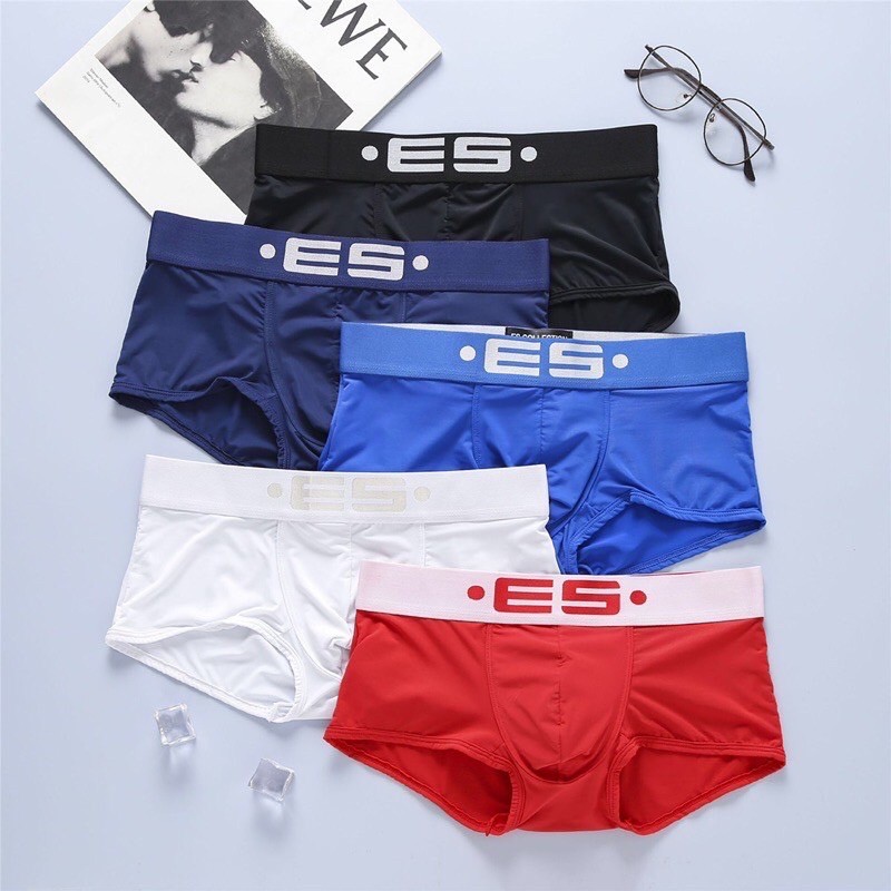 พร้อมส่งกางเกงในชาย ES COLLECTION  เอวต่ำ ผ้าไนลอน เนื้อผ้าลื่นบางบาวใส่สบาย