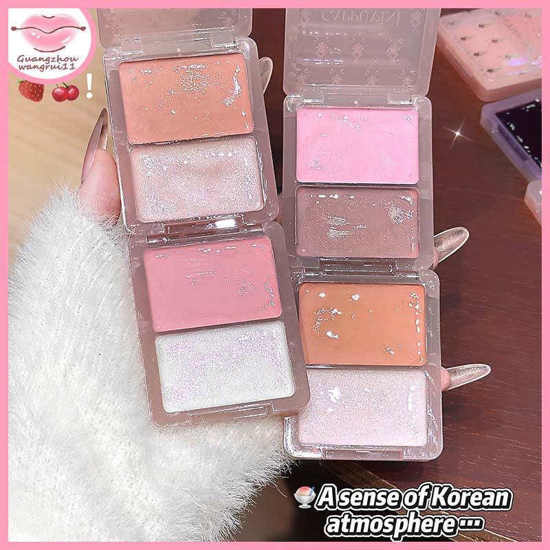 [GZ] Cappuvini 2 สี Water Light Blush ครีม Moisturizing Orange Pigment Blush Palette สีธรรมชาติ Chee