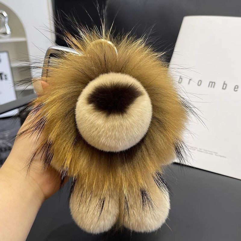 Rex Raccoon Real Fur Simba The Lion King ตุ๊กตากระเป๋าจี้ตุ๊กตา Golden Retriever The Lion King จี้พว