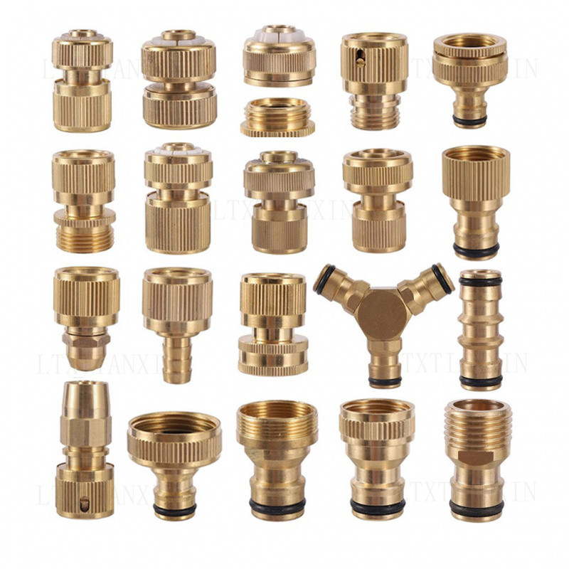1/2 "3/4" 1"ทองเหลืองเชื่อมต่ออย่างรวดเร็วรดน้ําปืนอะแดปเตอร์ข้อต่อหัวนมสําหรับเครื่องซักผ้ารถยนต์สวนรดน้ําท่อเชื่อมต่อ