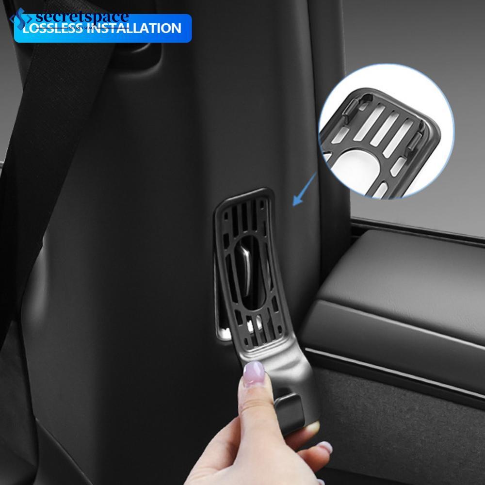 SECRETSPACE 2 ชิ้นชุดรถด้านหลัง Air Vent Hooks สําหรับ Tesla 6 ที่นั่งรุ่น Y แถวที่สองที่นั่งกลับ Or