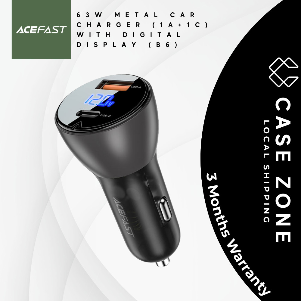 Acefast Car Charger B6 63W (1xUSB-C+1xUSB-A)