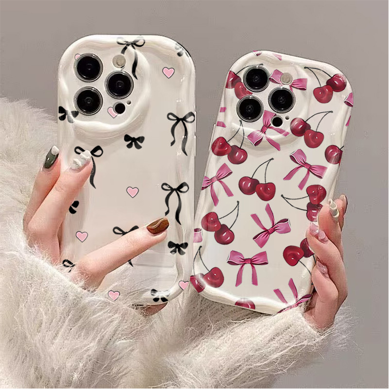 Bowknot Cherry เชือกมือสําหรับ VIVO V60 V50 V40 Lite V30E V30 V29E V27E V23E V29 V27 V23 V25 Pro Y78