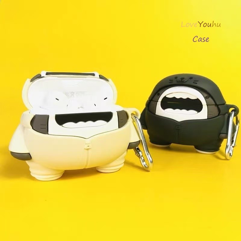 Loveyouhu สําหรับ Huawei Free Clip 2 เคส Case หูฟังกรณี Creative Hoodie พร้อมการออกแบบ Shark