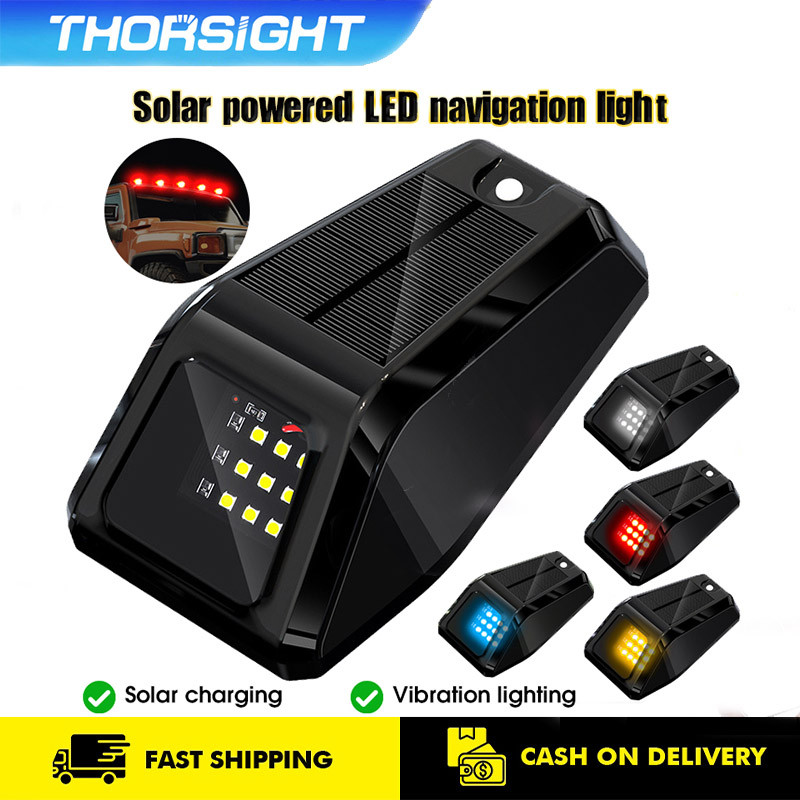 Thorsight LED Universal Alarm Lamp Spotlight ไฟตกแต่งดัดแปลง Off-Road รถหลังคา พลังงานแสงอาทิตย์ที่ใช้งานได้จริงนําทาง
