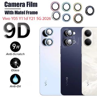 ป้องกันหน้าจอสําหรับVivo Y05 Y11d Y21 Z10X V70 FE 5G 4G 2026 เลนส์กล้องเพชรโลหะProtectorแก้วกลับเลนส์แหวนฝาครอบ