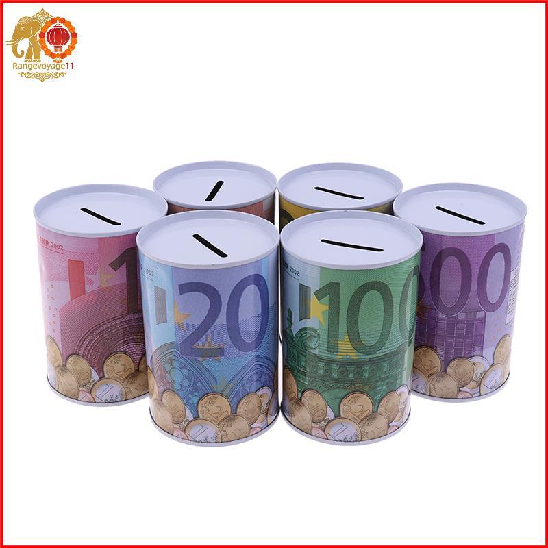 [RG1] Euro Dollar Money Box Safe กระบอก Piggy Bank Bank Bank สําหรับกล่องฝากเหรียญ [th]