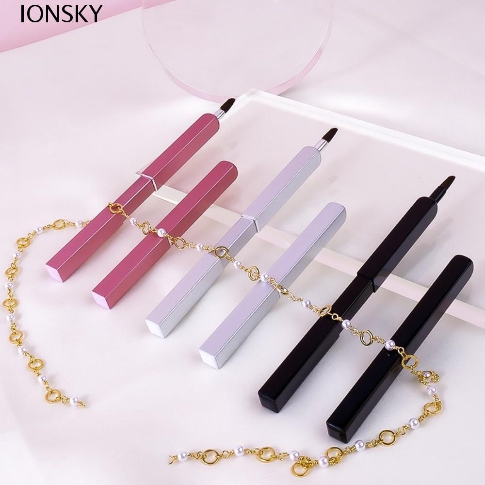 IONSKY Lip Gloss Brush, Lip Liner Cosmetic Retractable Lip Brush, เครื่องมือความงาม Brow Brush Teles