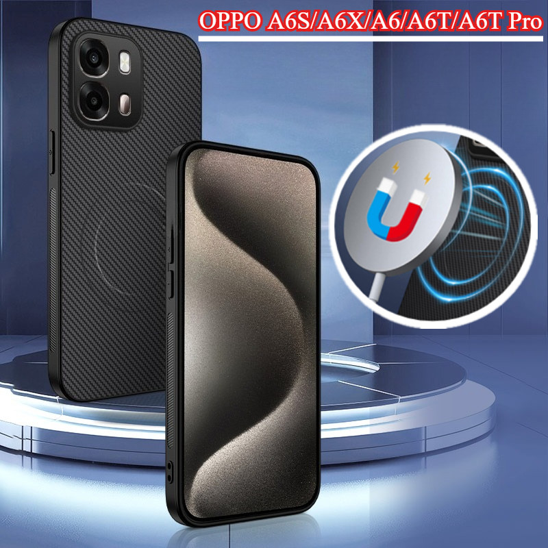 Ultra Thin คาร์บอนไฟเบอร์เคสโทรศัพท์สําหรับ OPPO A6X A6t Pro A6S A6 5G 4G กันกระแทกแม่เหล็กชาร์จแหวนปลอกแฟชั่น Light Comfort Anti ลายนิ้วมือปกหลัง OPPOA6X OPPOA6S