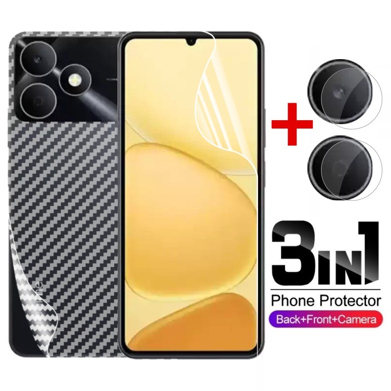 RealmeNote80 3in1 ด้านหน้าด้านหลังคลุมทั้งหมดป้องกันฟิล์มHydrogelสําหรับRealme Note 80 Note80 หมายเหตุ 70 60 Note70 Note60 4G 5Gด้านหลังกล้องเลนส์ป้องกันหน้าจอฟิล์มป้องกัน