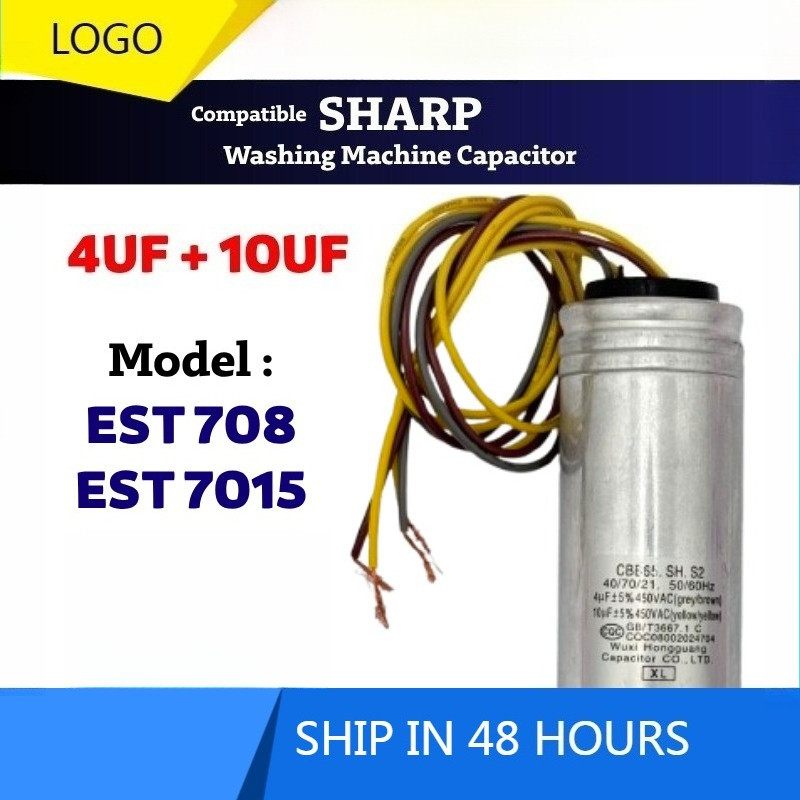 EST708 / EST7015 รองรับ SHARP 4UF 10UF 2IN1 Spin Wash Capacitor เครื่องซักผ้า Kapasitor