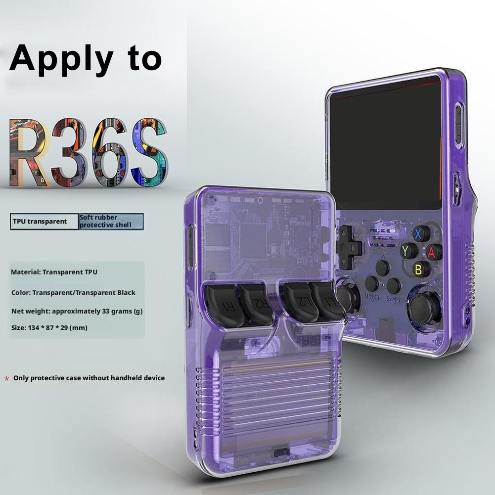 R36S เกมคอนโซลมือถือฝาครอบป้องกันสําหรับ ANBERNIC R36S, แบบพกพากลับป้องกันกรณีเกมคอนโซลอุปกรณ์เสริมก