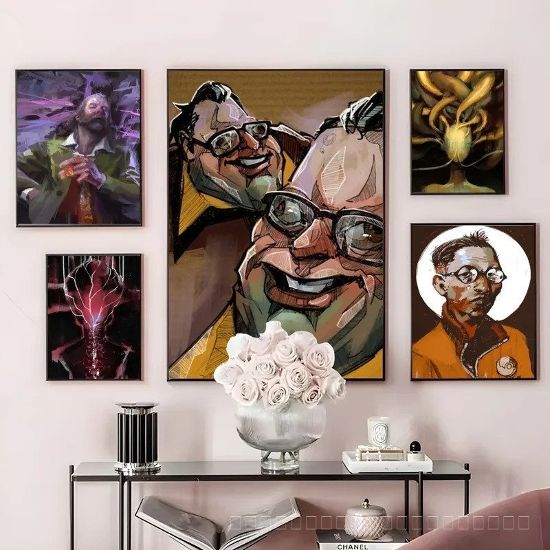 บทคัดย่อ Art ภาพจิตรกรรมฝาผนัง Disco E-Elysium โปสเตอร์ภาพวาดสําหรับ Home Room ตกแต่งห้องนอน Wall De