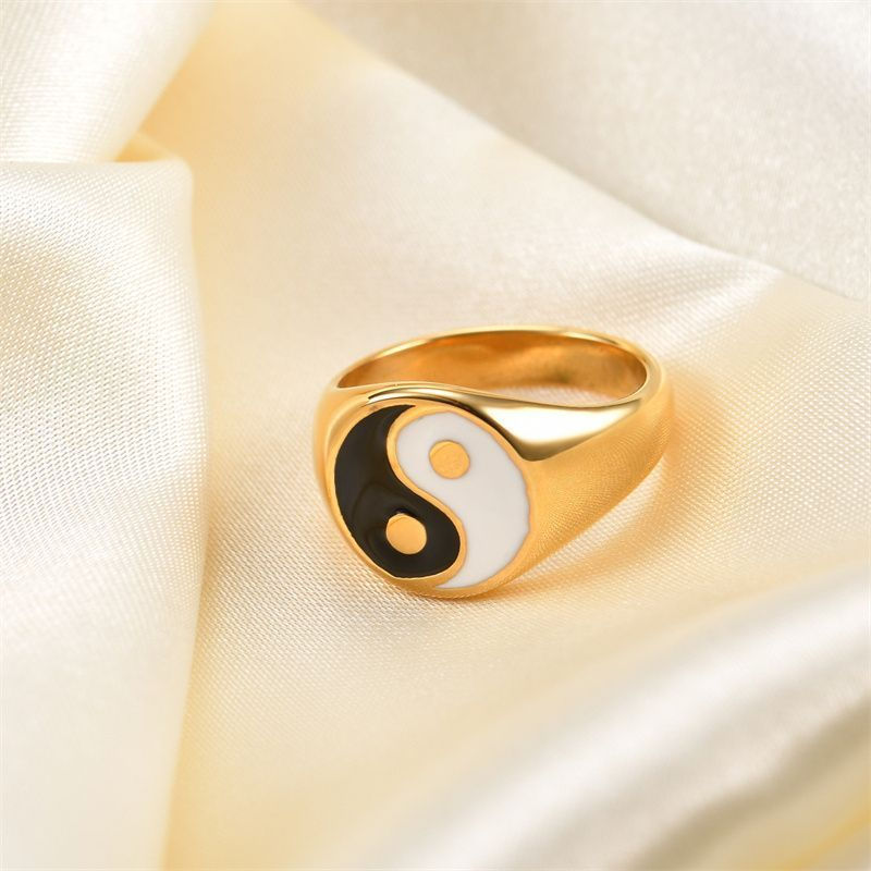 New Product#Popular Tai Chi Bagua Yin-Yang Titanium Steel Cast Ring Fashionable and Unique Stainless